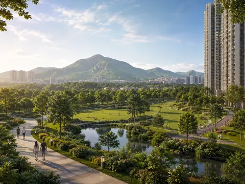 Nature trail & pond – artist's impression